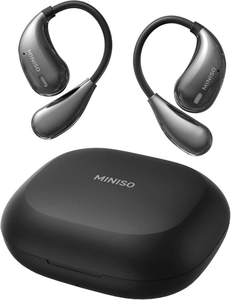 MINISO X33 AI Translation Earbuds Real Time OWS Wireless Bluetooth Earphones 135 Language Translator Earbuds Open Ear translating Headphones fit iOS & Android for Travel Business Learning Black